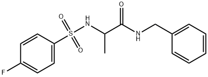 N-benzyl-2-{[(4-fluorophenyl)sulfonyl]amino}propanamide 结构式