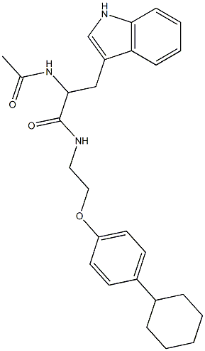 2-(acetylamino)-N-[2-(4-cyclohexylphenoxy)ethyl]-3-(1H-indol-3-yl)propanamide 结构式