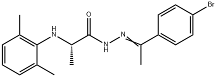 N'-[1-(4-bromophenyl)ethylidene]-2-(2,6-dimethylanilino)propanohydrazide 结构式