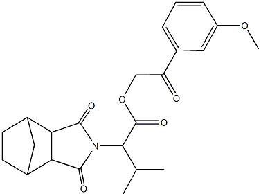 2-(3-methoxyphenyl)-2-oxoethyl 2-(3,5-dioxo-4-azatricyclo[5.2.1.0~2,6~]dec-4-yl)-3-methylbutanoate 结构式