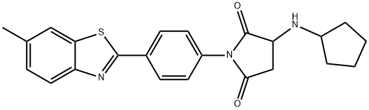 3-(cyclopentylamino)-1-[4-(6-methyl-1,3-benzothiazol-2-yl)phenyl]-2,5-pyrrolidinedione 结构式