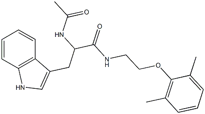 2-(acetylamino)-N-[2-(2,6-dimethylphenoxy)ethyl]-3-(1H-indol-3-yl)propanamide 结构式