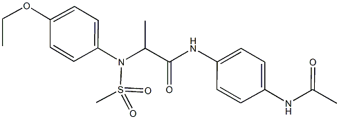 N-[4-(acetylamino)phenyl]-2-[4-ethoxy(methylsulfonyl)anilino]propanamide 结构式