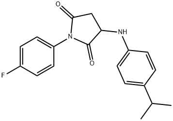 1-(4-fluorophenyl)-3-(4-isopropylanilino)-2,5-pyrrolidinedione 结构式