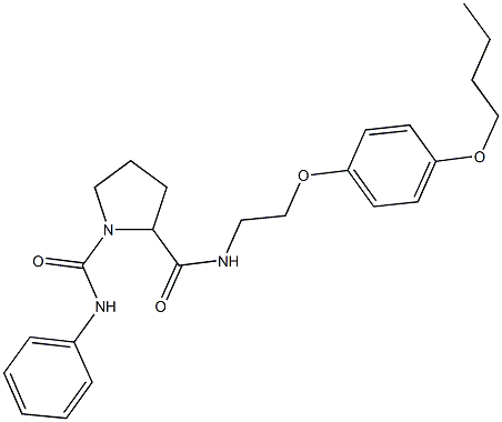 N~2~-[2-(4-butoxyphenoxy)ethyl]-N~1~-phenyl-1,2-pyrrolidinedicarboxamide 结构式