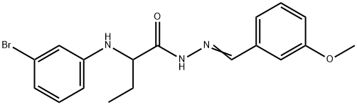 2-(3-bromoanilino)-N'-(3-methoxybenzylidene)butanohydrazide 结构式