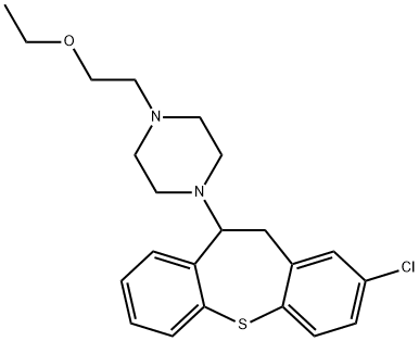 2-[4-(2-chloro-10,11-dihydrodibenzo[b,f]thiepin-10-yl)-1-piperazinyl]ethyl ethyl ether 结构式