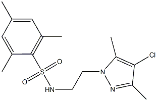 N-[2-(4-chloro-3,5-dimethyl-1H-pyrazol-1-yl)ethyl]-2,4,6-trimethylbenzenesulfonamide 结构式