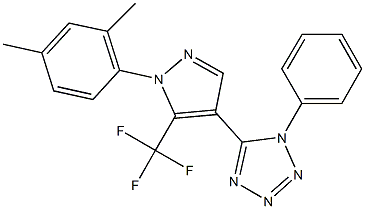 5-[1-(2,4-dimethylphenyl)-5-(trifluoromethyl)-1H-pyrazol-4-yl]-1-phenyl-1H-tetraazole 结构式