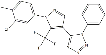 5-[1-(3-chloro-4-methylphenyl)-5-(trifluoromethyl)-1H-pyrazol-4-yl]-1-phenyl-1H-tetraazole 结构式