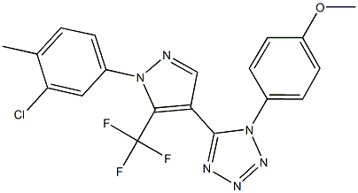 4-{5-[1-(3-chloro-4-methylphenyl)-5-(trifluoromethyl)-1H-pyrazol-4-yl]-1H-tetraazol-1-yl}phenyl methyl ether 结构式