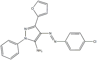 4-[(4-chlorophenyl)diazenyl]-3-(2-furyl)-1-phenyl-1H-pyrazol-5-amine 结构式