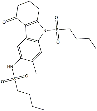 N-[9-(butylsulfonyl)-7-methyl-4-oxo-2,3,4,9-tetrahydro-1H-carbazol-6-yl]-1-butanesulfonamide 结构式