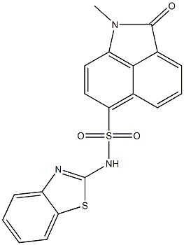 N-(1,3-benzothiazol-2-yl)-1-methyl-2-oxo-1,2-dihydrobenzo[cd]indole-6-sulfonamide 结构式