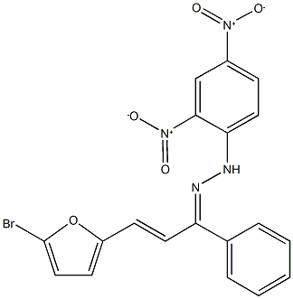 3-(5-bromo-2-furyl)-1-phenyl-2-propen-1-one {2,4-bisnitrophenyl}hydrazone 结构式