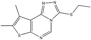 8,9-dimethylthieno[3,2-e][1,2,4]triazolo[4,3-c]pyrimidin-3-yl ethyl sulfide 结构式