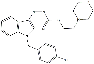 5-(4-chlorobenzyl)-5H-[1,2,4]triazino[5,6-b]indol-3-yl 2-(4-morpholinyl)ethyl sulfide 结构式