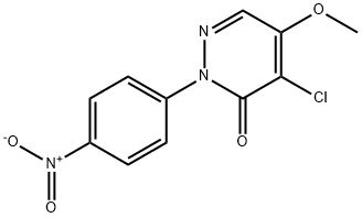 4-chloro-2-{4-nitrophenyl}-5-methoxy-3(2H)-pyridazinone 结构式