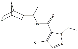 N-(1-bicyclo[2.2.1]hept-2-ylethyl)-4-chloro-1-ethyl-1H-pyrazole-5-carboxamide 结构式