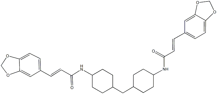 3-(1,3-benzodioxol-5-yl)-N-{4-[(4-{[3-(1,3-benzodioxol-5-yl)acryloyl]amino}cyclohexyl)methyl]cyclohexyl}acrylamide 结构式