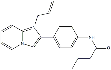 1-allyl-2-[4-(butyrylamino)phenyl]imidazo[1,2-a]pyridin-1-ium 结构式