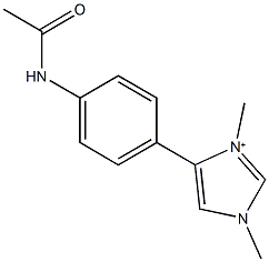 4-[4-(acetylamino)phenyl]-1,3-dimethyl-1H-imidazol-3-ium 结构式