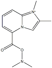 5-{[(dimethylamino)oxy]carbonyl}-1,2-dimethylimidazo[1,2-a]pyridin-1-ium 结构式