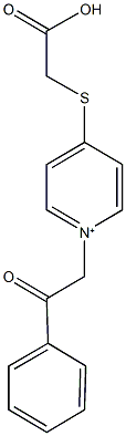 4-[(carboxymethyl)sulfanyl]-1-(2-oxo-2-phenylethyl)pyridinium 结构式