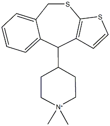 4-(4,9-dihydrothieno[2,3-c][2]benzothiepin-4-yl)-1,1-dimethylpiperidinium 结构式