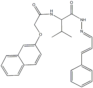 N-(2-methyl-1-{[2-(3-phenyl-2-propenylidene)hydrazino]carbonyl}propyl)-2-(2-naphthyloxy)acetamide 结构式