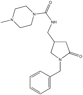 N-[(1-benzyl-5-oxo-3-pyrrolidinyl)methyl]-4-methyl-1-piperazinecarboxamide 结构式