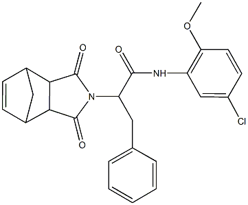 N-(5-chloro-2-methoxyphenyl)-2-(3,5-dioxo-4-azatricyclo[5.2.1.0~2,6~]dec-8-en-4-yl)-3-phenylpropanamide 结构式