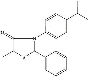 3-(4-isopropylphenyl)-5-methyl-2-phenyl-1,3-thiazolidin-4-one 结构式