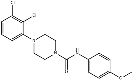 4-(2,3-dichlorophenyl)-N-(4-methoxyphenyl)-1-piperazinecarboxamide 结构式