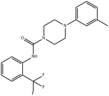 4-(3-methylphenyl)-N-[2-(trifluoromethyl)phenyl]-1-piperazinecarboxamide 结构式