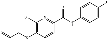 5-(allyloxy)-6-bromo-N-(4-fluorophenyl)-2-pyridinecarboxamide 结构式