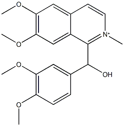 1-[(3,4-dimethoxyphenyl)(hydroxy)methyl]-6,7-dimethoxy-2-methylisoquinolinium 结构式