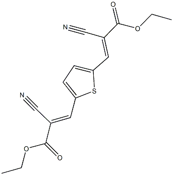 ethyl 2-cyano-3-[5-(2-cyano-3-ethoxy-3-oxo-1-propenyl)-2-thienyl]acrylate 结构式