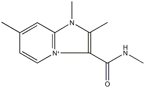 1,2,7-trimethyl-3-[(methylamino)carbonyl]-1H-imidazo[1,2-a]pyridin-4-ium 结构式