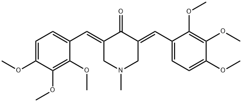 1-methyl-3,5-bis(2,3,4-trimethoxybenzylidene)-4-piperidinone 结构式