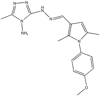 1-(4-methoxyphenyl)-2,5-dimethyl-1H-pyrrole-3-carbaldehyde (4-amino-5-methyl-4H-1,2,4-triazol-3-yl)hydrazone 结构式