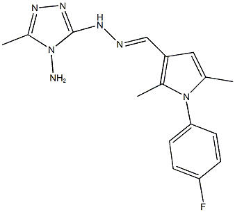 1-(4-fluorophenyl)-2,5-dimethyl-1H-pyrrole-3-carbaldehyde (4-amino-5-methyl-4H-1,2,4-triazol-3-yl)hydrazone 结构式