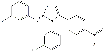 3-(3-bromophenyl)-2-[(3-bromophenyl)imino]-4-{4-nitrophenyl}-2,3-dihydro-1,3-thiazole 结构式