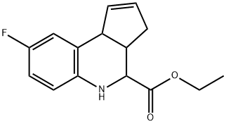 ethyl 8-fluoro-3a,4,5,9b-tetrahydro-3H-cyclopenta[c]quinoline-4-carboxylate 结构式