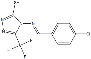 4-[(4-chlorobenzylidene)amino]-5-(trifluoromethyl)-4H-1,2,4-triazol-3-yl hydrosulfide 结构式