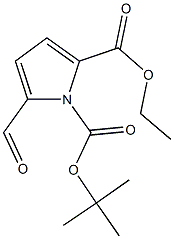 1-叔丁基2-乙基5-甲酰基-1H-吡咯-1,2-二羧酸酯 结构式
