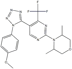 4-{5-[2-(3,5-dimethyl-4-morpholinyl)-4-(trifluoromethyl)-5-pyrimidinyl]-1H-tetraazol-1-yl}phenyl methyl ether 结构式