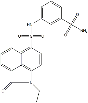 N-[3-(aminosulfonyl)phenyl]-1-ethyl-2-oxo-1,2-dihydrobenzo[cd]indole-6-sulfonamide 结构式