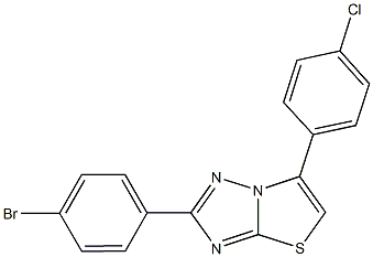 2-(4-bromophenyl)-6-(4-chlorophenyl)[1,3]thiazolo[3,2-b][1,2,4]triazole 结构式