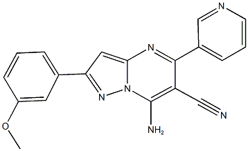 7-amino-2-(3-methoxyphenyl)-5-(3-pyridinyl)pyrazolo[1,5-a]pyrimidine-6-carbonitrile 结构式